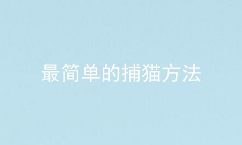 最简单的捕猫方法