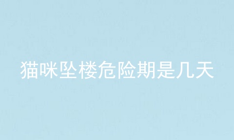 猫咪坠楼危险期是几天
