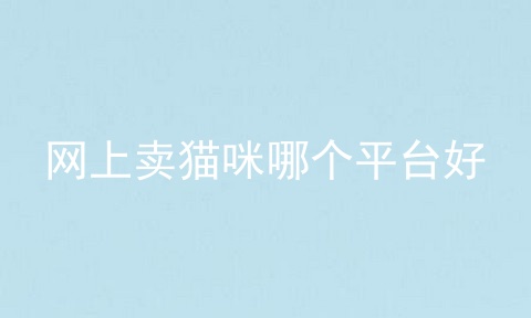网上卖猫咪哪个平台好