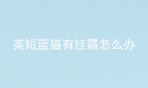 英短蓝猫有挂霜怎么办