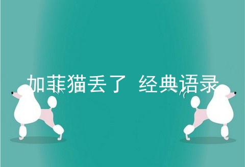 加菲猫丢了 经典语录