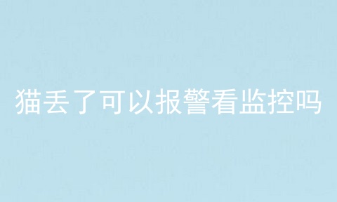 猫丢了可以报警看监控吗