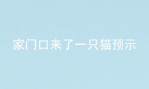 家门口来了一只猫预示