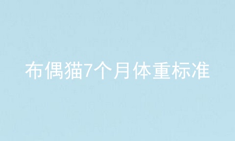 布偶猫7个月体重标准