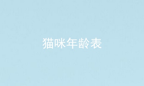 猫咪年龄表