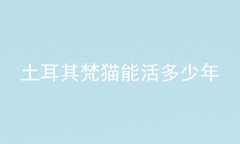 土耳其梵猫能活多少年