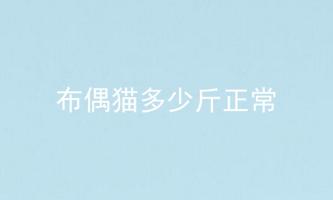布偶猫多少斤正常