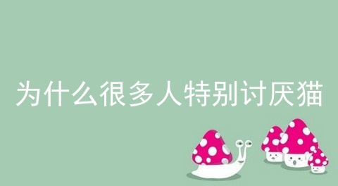 为什么很多人特别讨厌猫