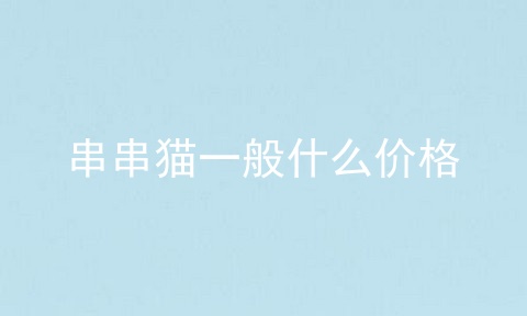 串串猫一般什么价格