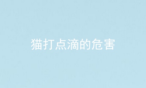 猫打点滴的危害