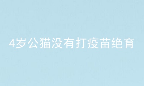 4岁公猫没有打疫苗绝育