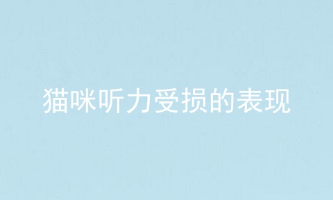 猫咪听力受损的表现