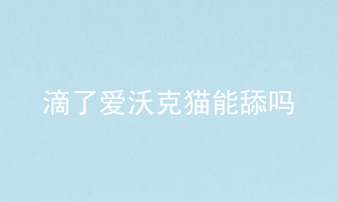 滴了爱沃克猫能舔吗