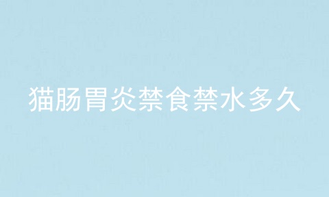 猫肠胃炎禁食禁水多久