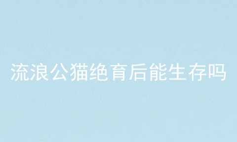 流浪公猫绝育后能生存吗