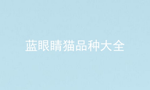 蓝眼睛猫品种大全
