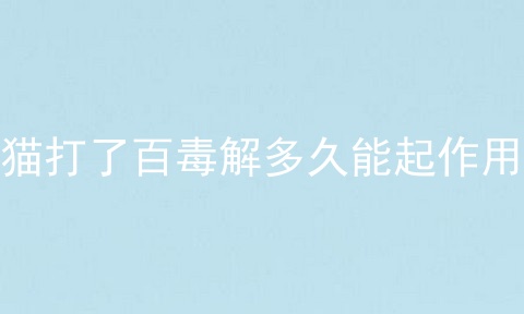 猫打了百毒解多久能起作用