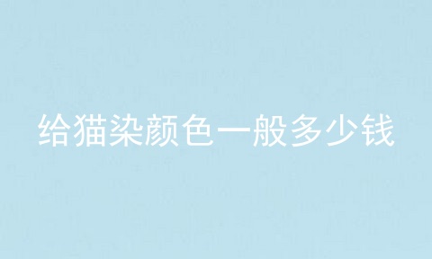 给猫染颜色一般多少钱