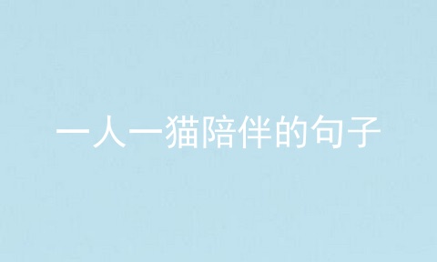 一人一猫陪伴的句子