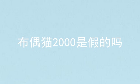 布偶猫2000是假的吗