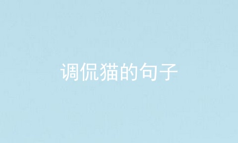 调侃猫的句子