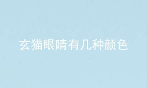 玄猫眼睛有几种颜色