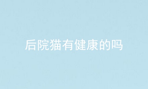 后院猫有健康的吗