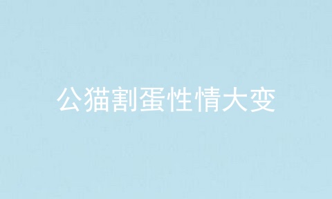 公猫割蛋性情大变