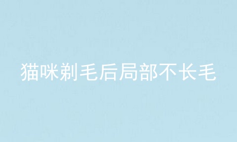 猫咪剃毛后局部不长毛