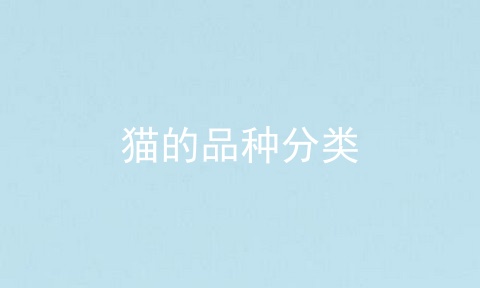猫的品种分类
