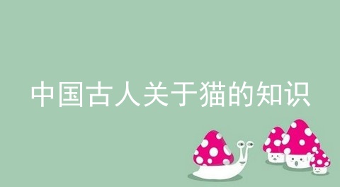 中国古人关于猫的知识