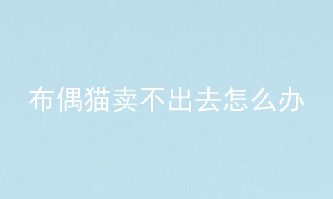 布偶猫卖不出去怎么办