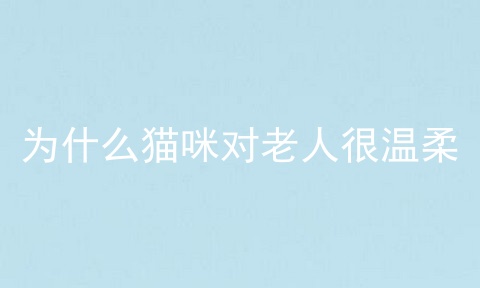 为什么猫咪对老人很温柔