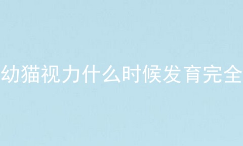 幼猫视力什么时候发育完全