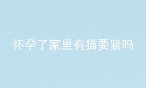 怀孕了家里有猫要紧吗