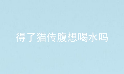 得了猫传腹想喝水吗