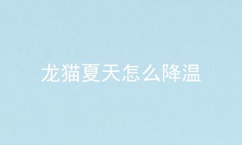 龙猫夏天怎么降温