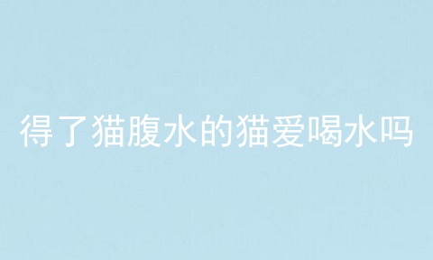 得了猫腹水的猫爱喝水吗