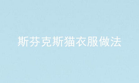 斯芬克斯猫衣服做法