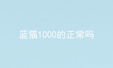 蓝猫1000的正常吗