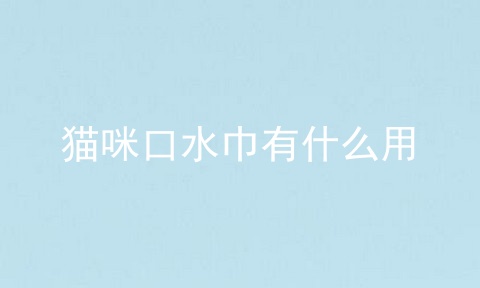 猫咪口水巾有什么用