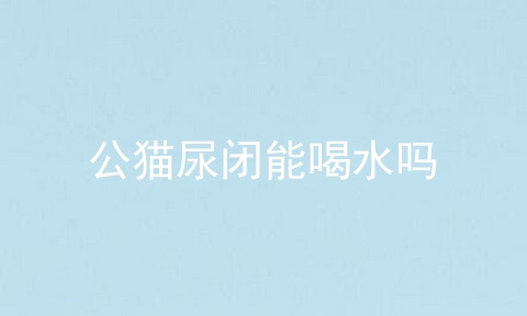 公猫尿闭能喝水吗
