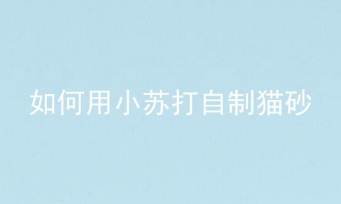 如何用小苏打自制猫砂