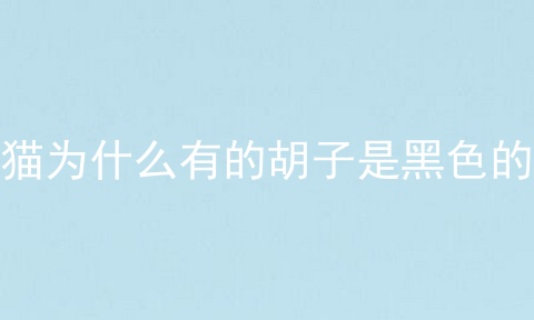 猫为什么有的胡子是黑色的
