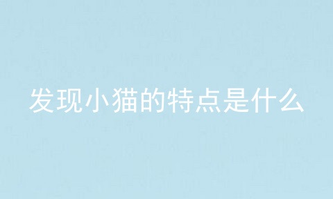 发现小猫的特点是什么