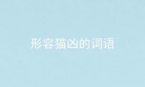 形容猫凶的词语