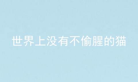世界上没有不偷腥的猫
