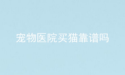 宠物医院买猫靠谱吗