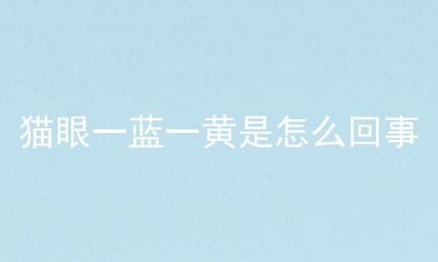 猫眼一蓝一黄是怎么回事