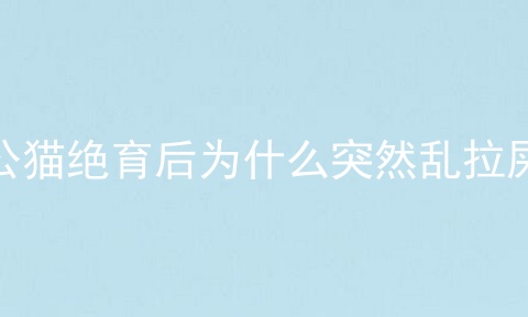 公猫绝育后为什么突然乱拉屎